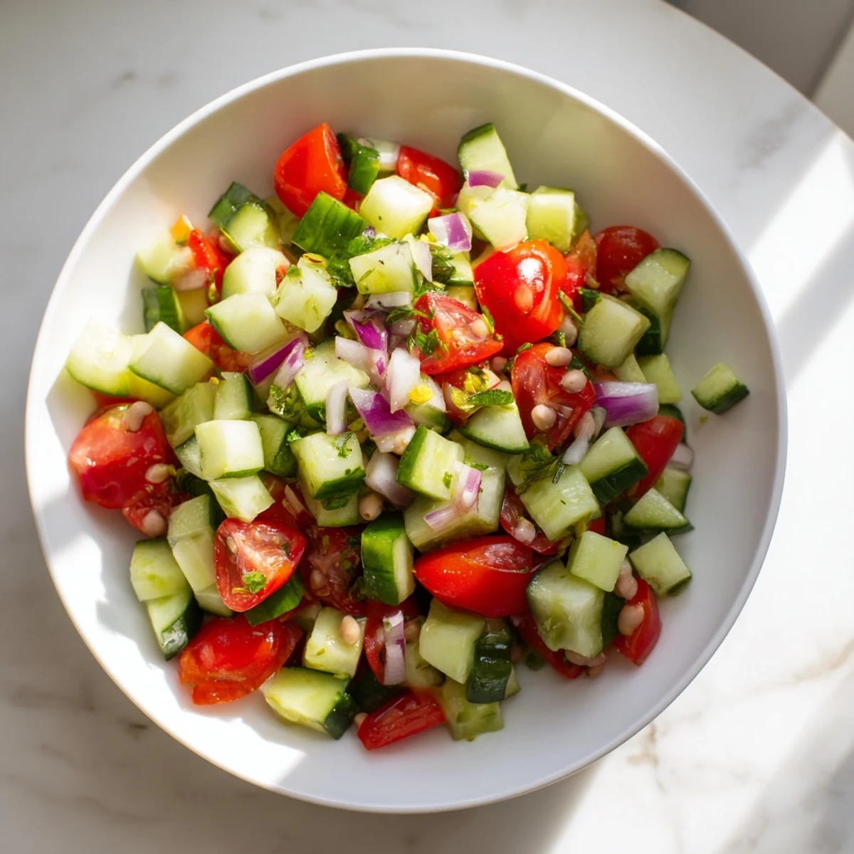 Fresh Cucumber Chickpea Salad