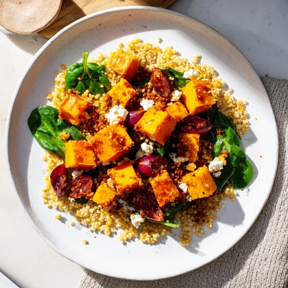 Golden Honey-Roasted Butternut Squash Bowl, with glistening squash and a bright honey-lime drizzle.