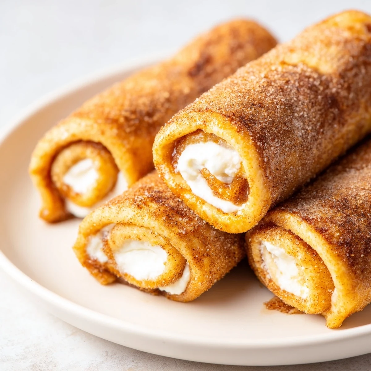 Golden, cinnamon-dusted Easy French Toast Roll-Ups, perfect for a quick and sweet breakfast treat.