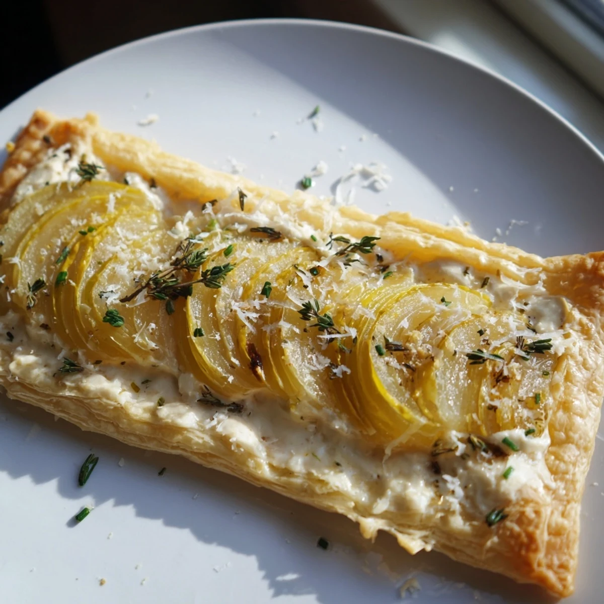 Golden caramelized onions shine on flaky pastry in this rustic Caramelized Onion Tart.