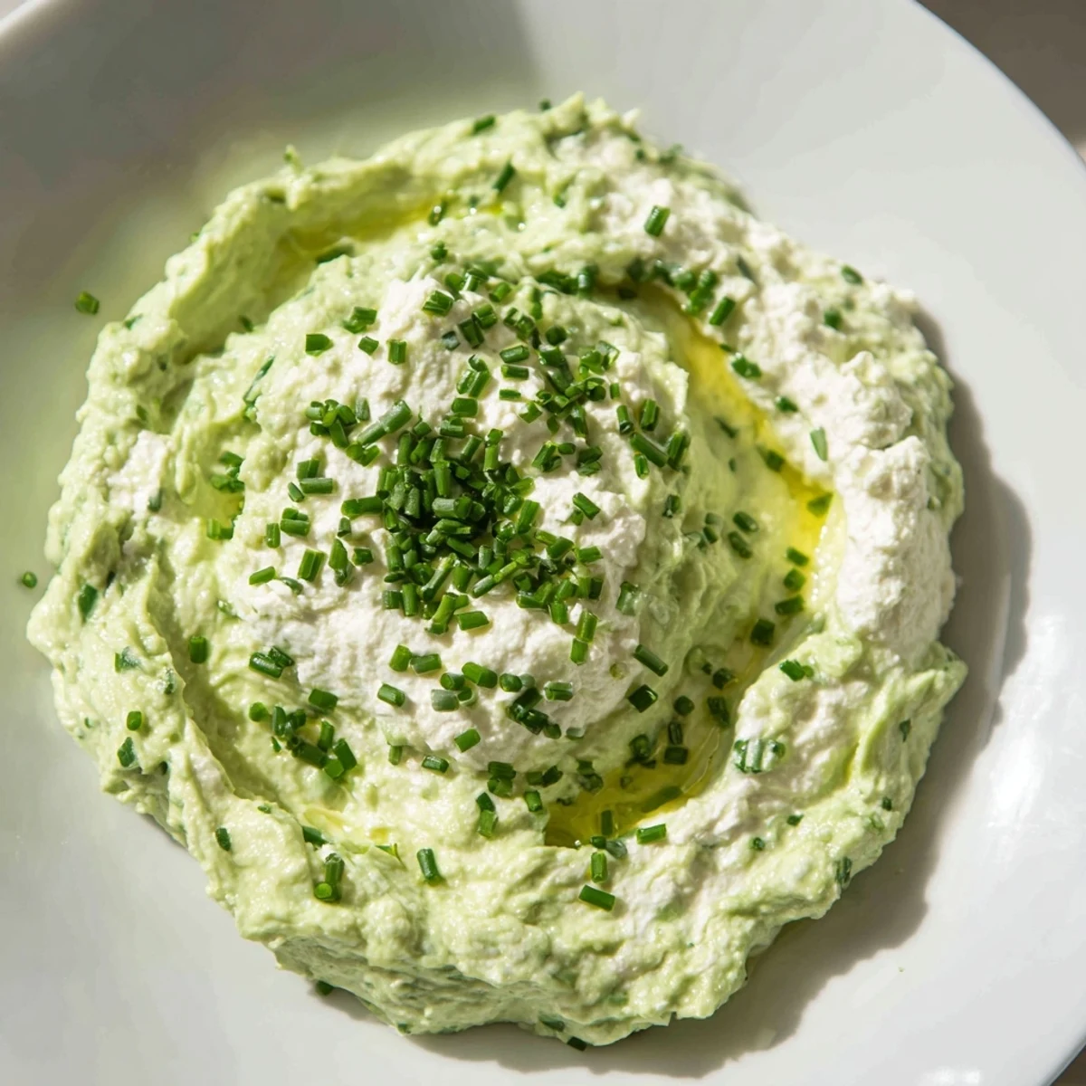 Freshly made avocado cottage cheese dip, a delicious appetizer, perfect for sharing with friends and family.
