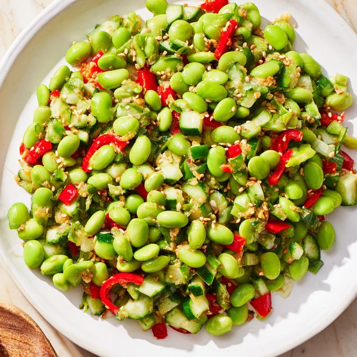 Chilled Edamame Salad, a light and refreshing Asian-inspired side dish bursting with flavor.