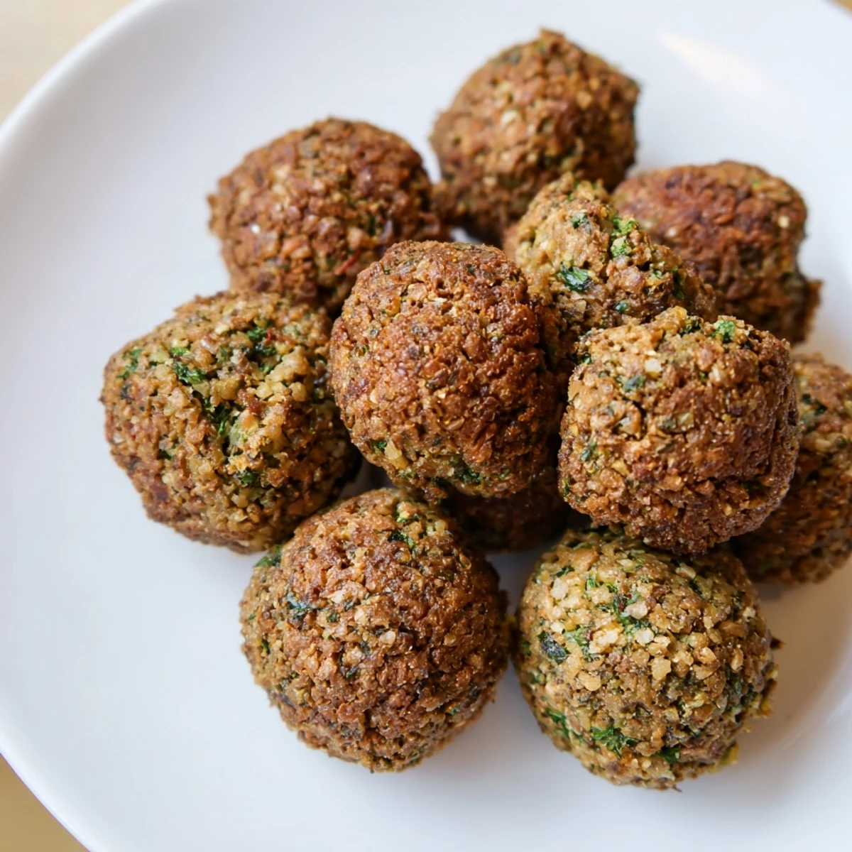 Fragrant herbs and spices coat these delicious Levantine falafel balls, perfect as a vegan appetizer.