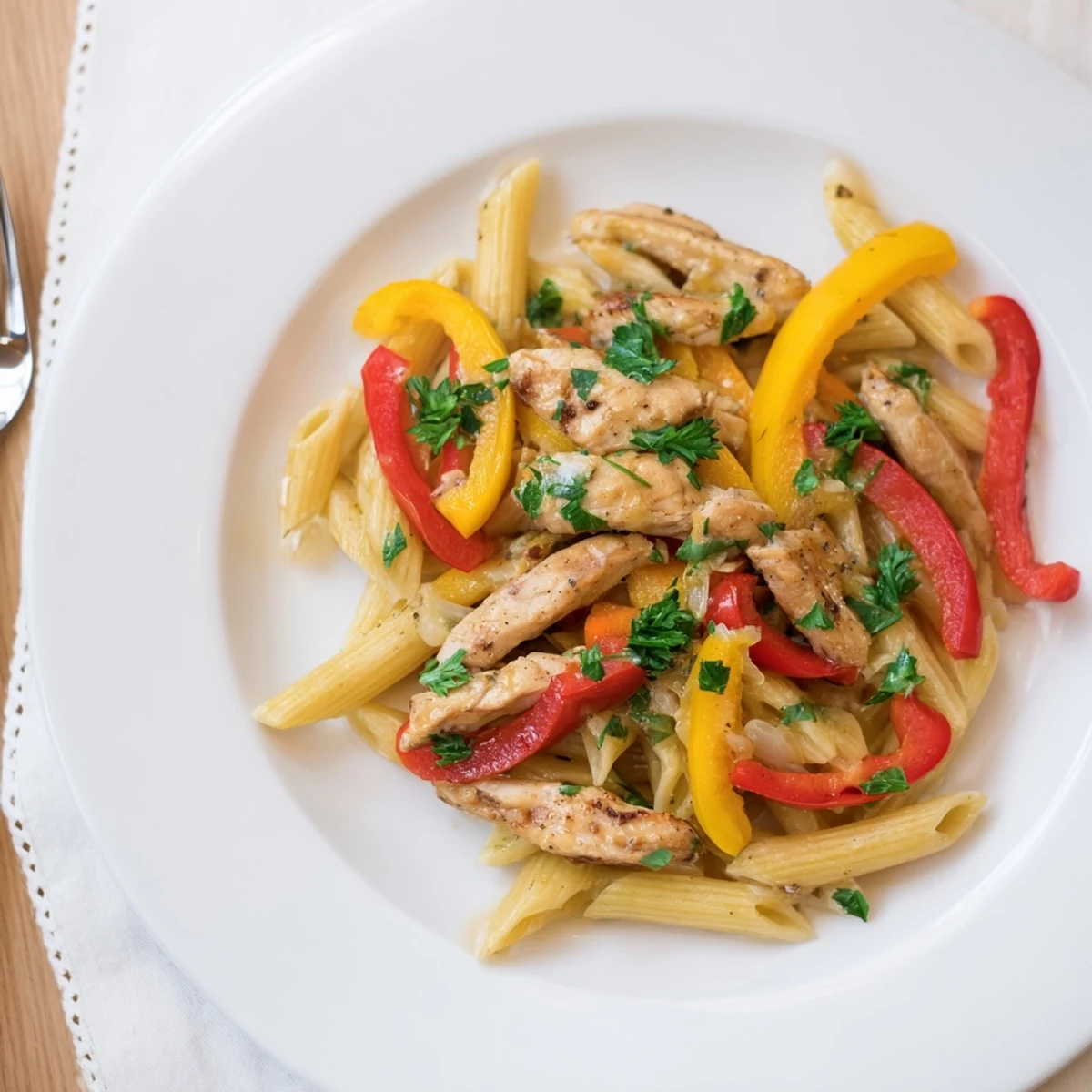 Served hot in a skillet, this pasta dish offers a guilt-free indulgence with smoky, spicy flavors.
