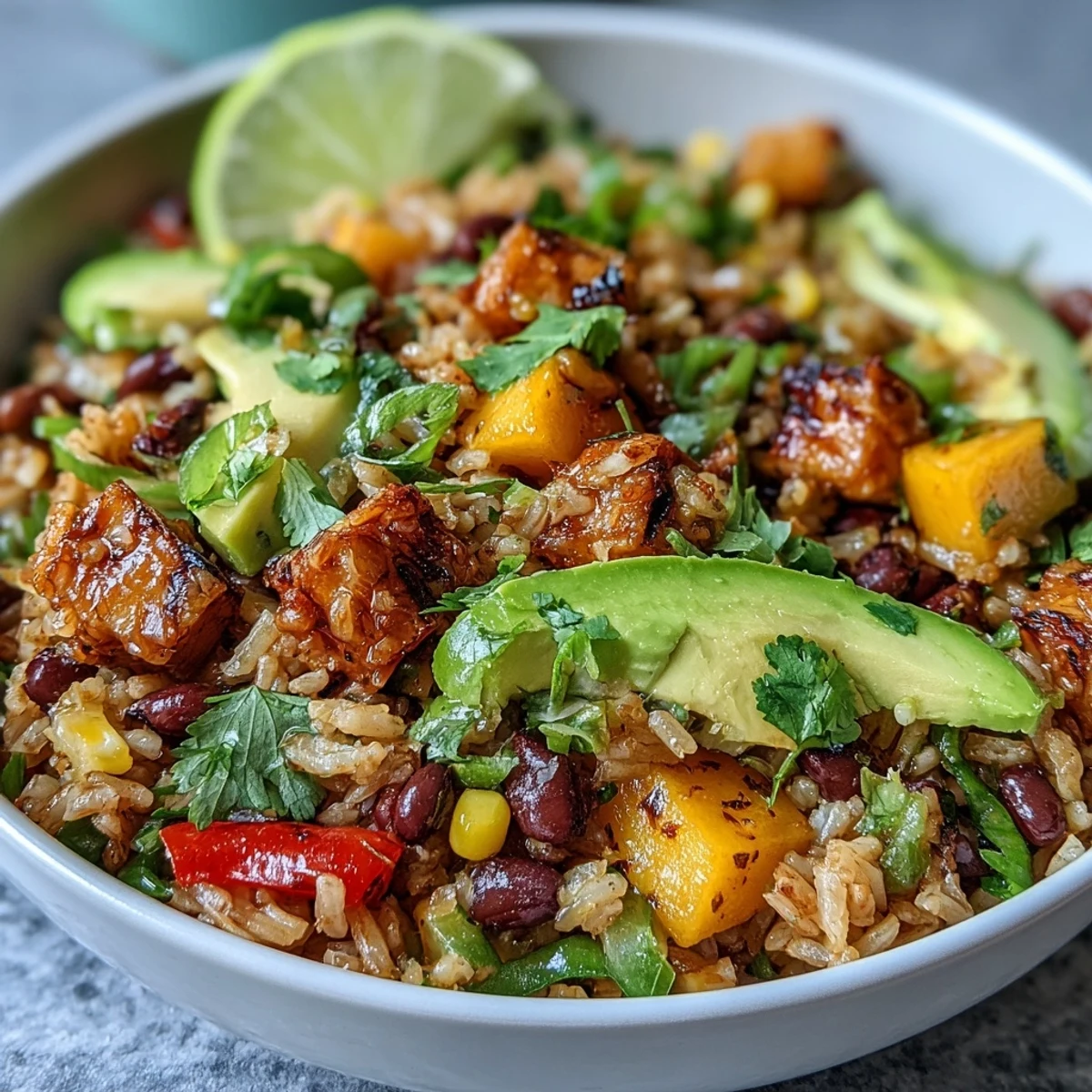 Vibrant Mango and Black Bean Brown Rice Bowl