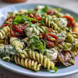 Summer Pasta Pesto Tomatoes Mozzarella