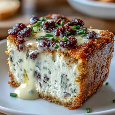 Kalamata Cheesecake Appetizer garnished with fresh parsley and a drizzle of olive oil, sliced into small wedges for serving.