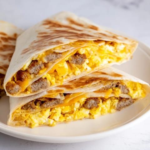 Golden-brown Breakfast Crunchwrap Hack, a quick and satisfying American breakfast.