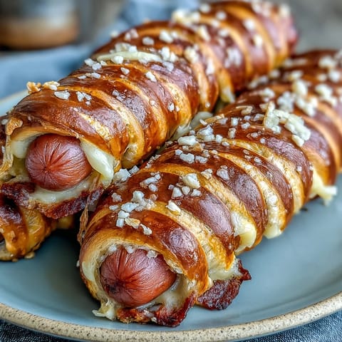 Soft Baked Cheesy Pretzel Dogs