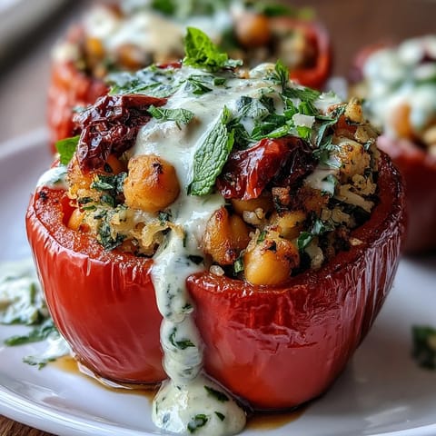 Vegan Mediterranean Stuffed Peppers