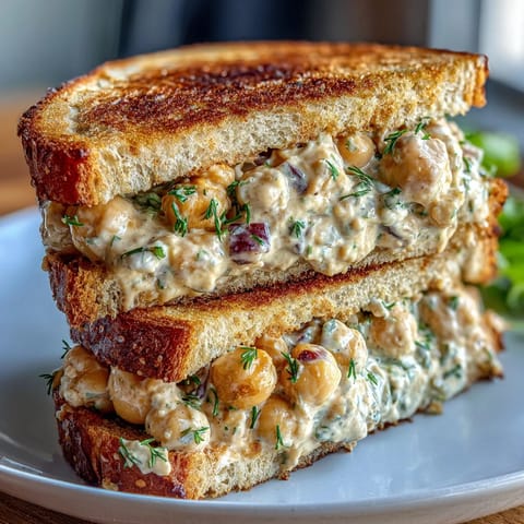 Protein-packed chickpea salad sandwich with crunchy celery and onion, topped with lettuce and ripe tomato slices.