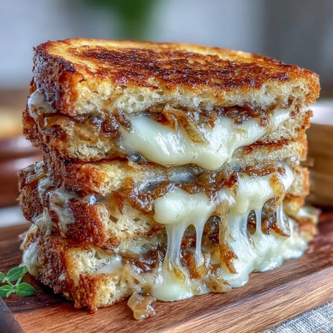 2. Savory Gruyere and caramelized onion sourdough sandwich, buttery crust and rich, melty cheese center in every bite.