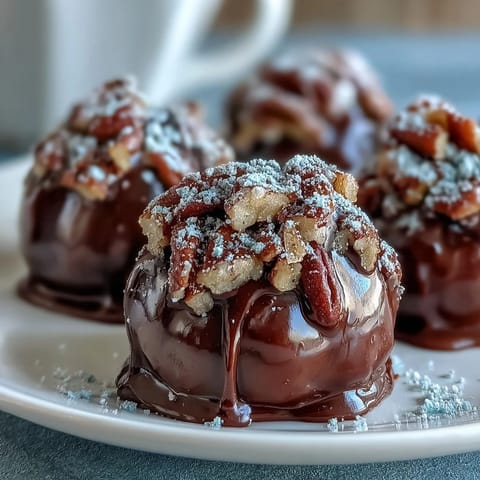 Rich chocolate Kentucky Derby bourbon balls with crunchy pecans, perfect for Southern celebrations.