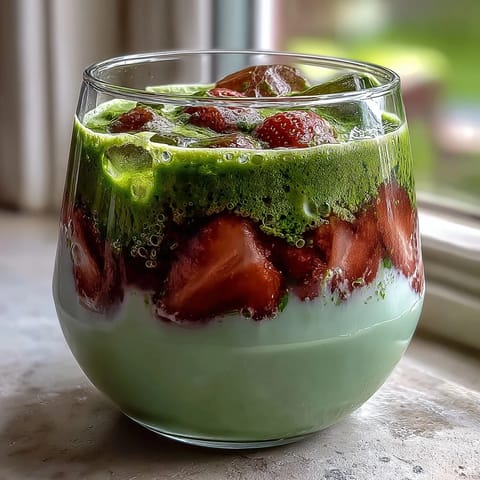 Iced Strawberry Matcha Latte