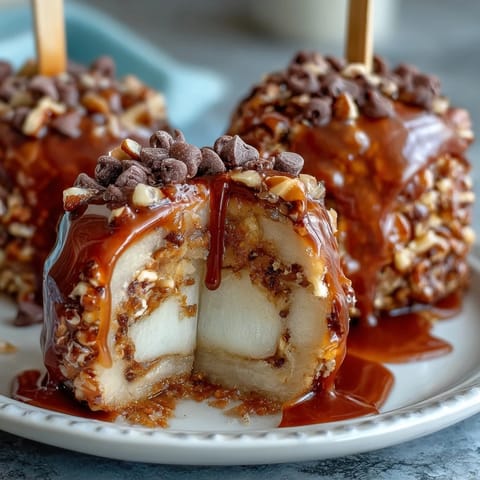 Caramel candy apple slices with crushed peanuts are a sweet, crunchy treat perfect for parties or snacking.