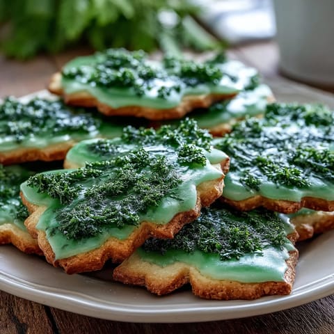 Festive shamrock-shaped sugar cookies with smooth green royal icing for St. Patrick's Day celebrations.  