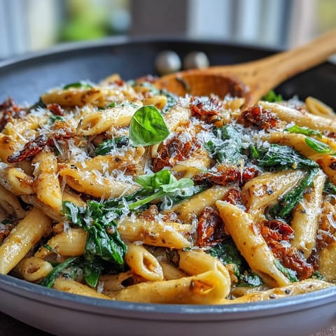 Indulgent One-Pot Tuscan Pasta dish, perfect for a flavorful weeknight dinner.