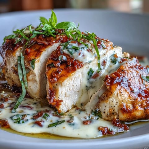 Golden-brown Marry Me Chicken nestled in a rich, herb-infused sauce, ready to serve.
