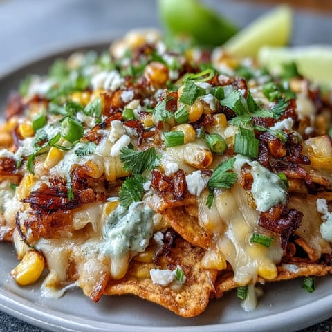 Loaded Cinco de Mayo elote nachos, ready for a fiesta.