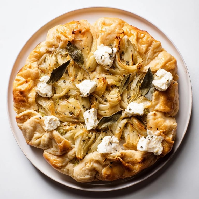 Enjoy this freshly baked Decadent Caramelized Onion and Goat Cheese Tart, a vegetarian delight with a crisp salad.