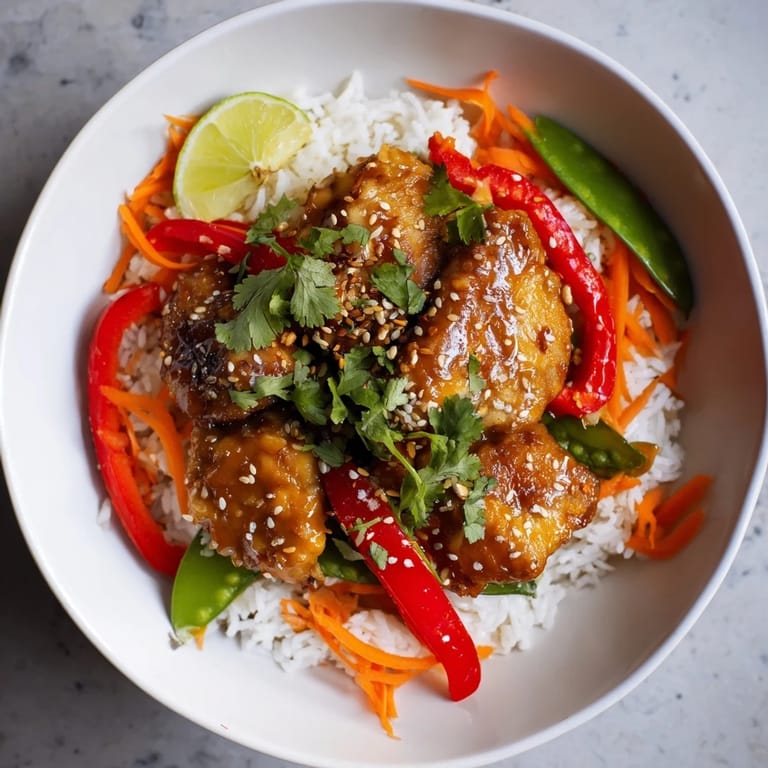 A healthy and delicious Sesame Ginger Rice Bowl, the perfect Asian-inspired chicken and rice dish.