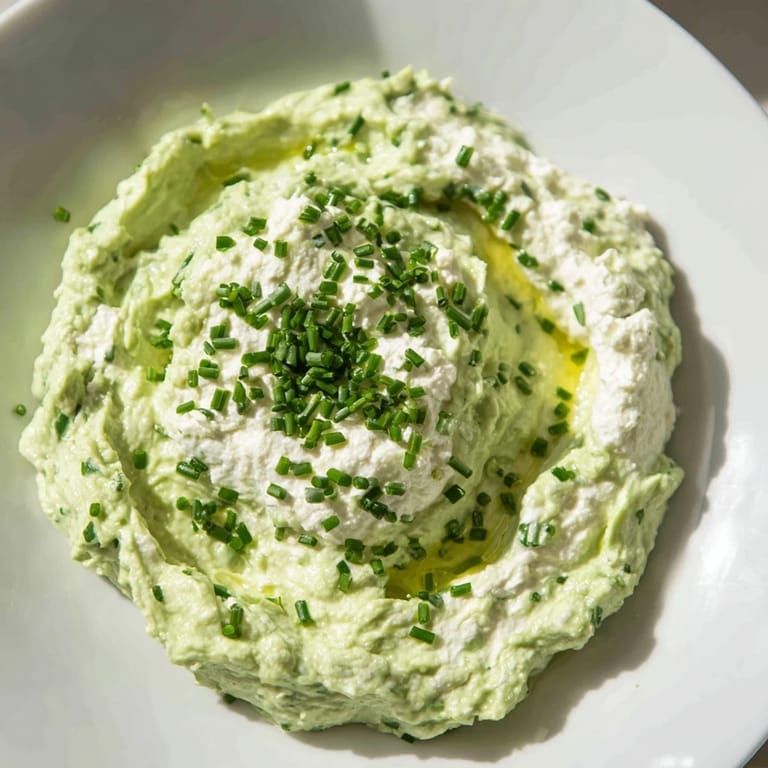Freshly made avocado cottage cheese dip, a delicious appetizer, perfect for sharing with friends and family.