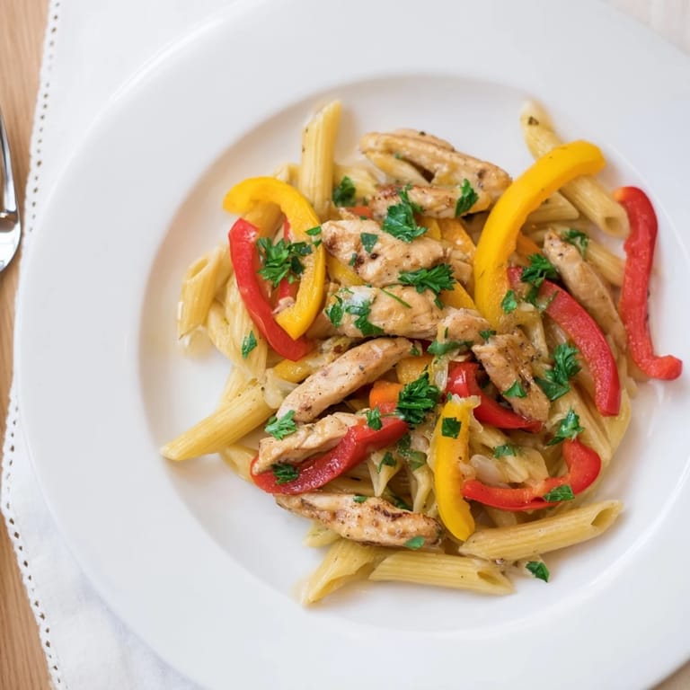 Served hot in a skillet, this pasta dish offers a guilt-free indulgence with smoky, spicy flavors.