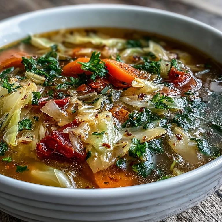 Healthy vegan Cabbage Soup served hot in a rustic bowl, paired with a slice of whole-grain bread for a comforting meal.