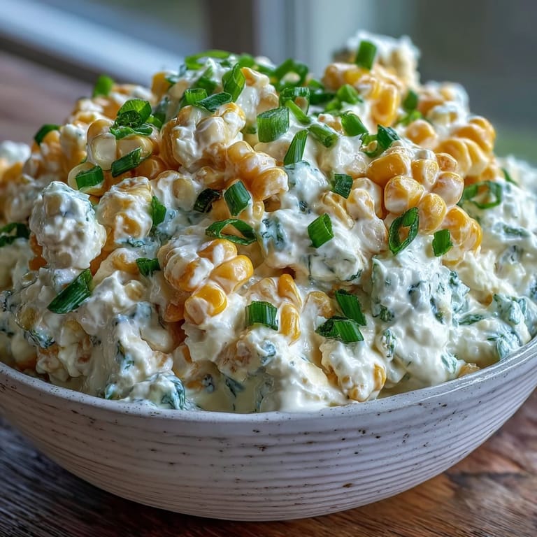 Spoonful of golden-baked Crack Corn Dip, a cheesy, creamy appetizer with bright green onions and jalapeños, perfect for game-day snacking or party gatherings.