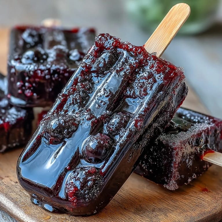 Served dripping with condensation, these deep purple Black Currant Popsicles offer a sweet and tart frozen treat.