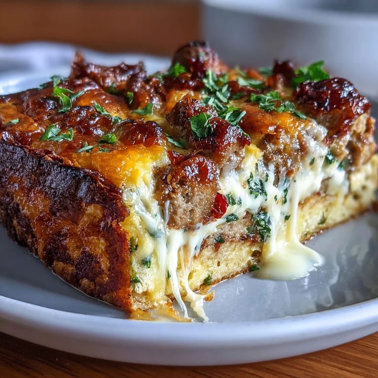 Fluffy egg bake loaded with juicy sausage, colorful bell peppers, and gooey cheddar—perfect for a hearty, gluten-free brunch.  