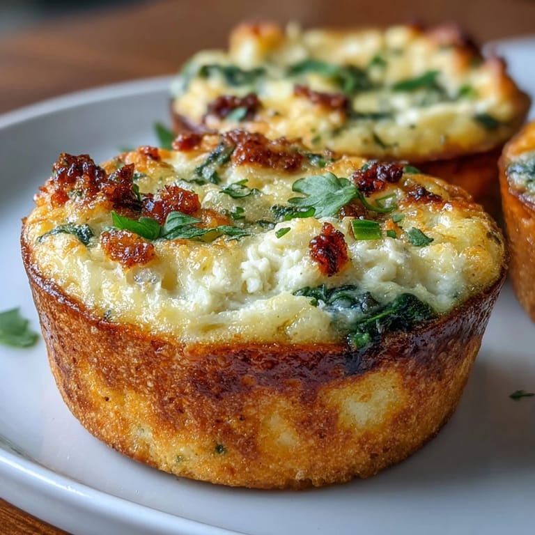 Elegant mini quiches with a blend of Gruyère and Parmesan, topped with colorful diced vegetables for a festive brunch spread.