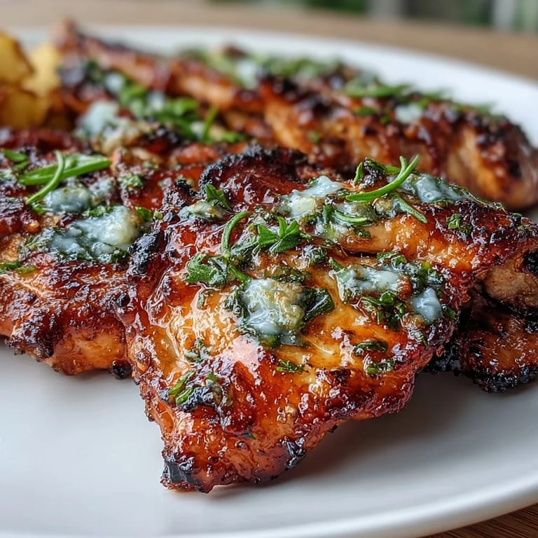 Juicy lemon herb roasted chicken served with golden potatoes, fragrant rosemary and thyme filling the air, perfect for a comforting family dinner.