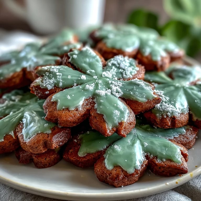 Adorable shamrock sugar cookies decorated with vibrant royal icing, ideal for St. Patrick's Day parties.